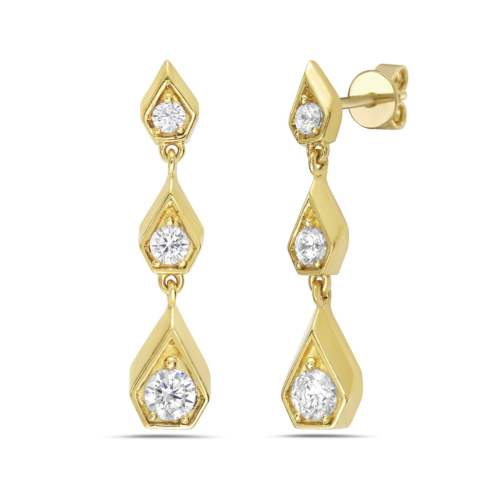 14K earrings with 6 diamonds 0.50ct tw 5.5
