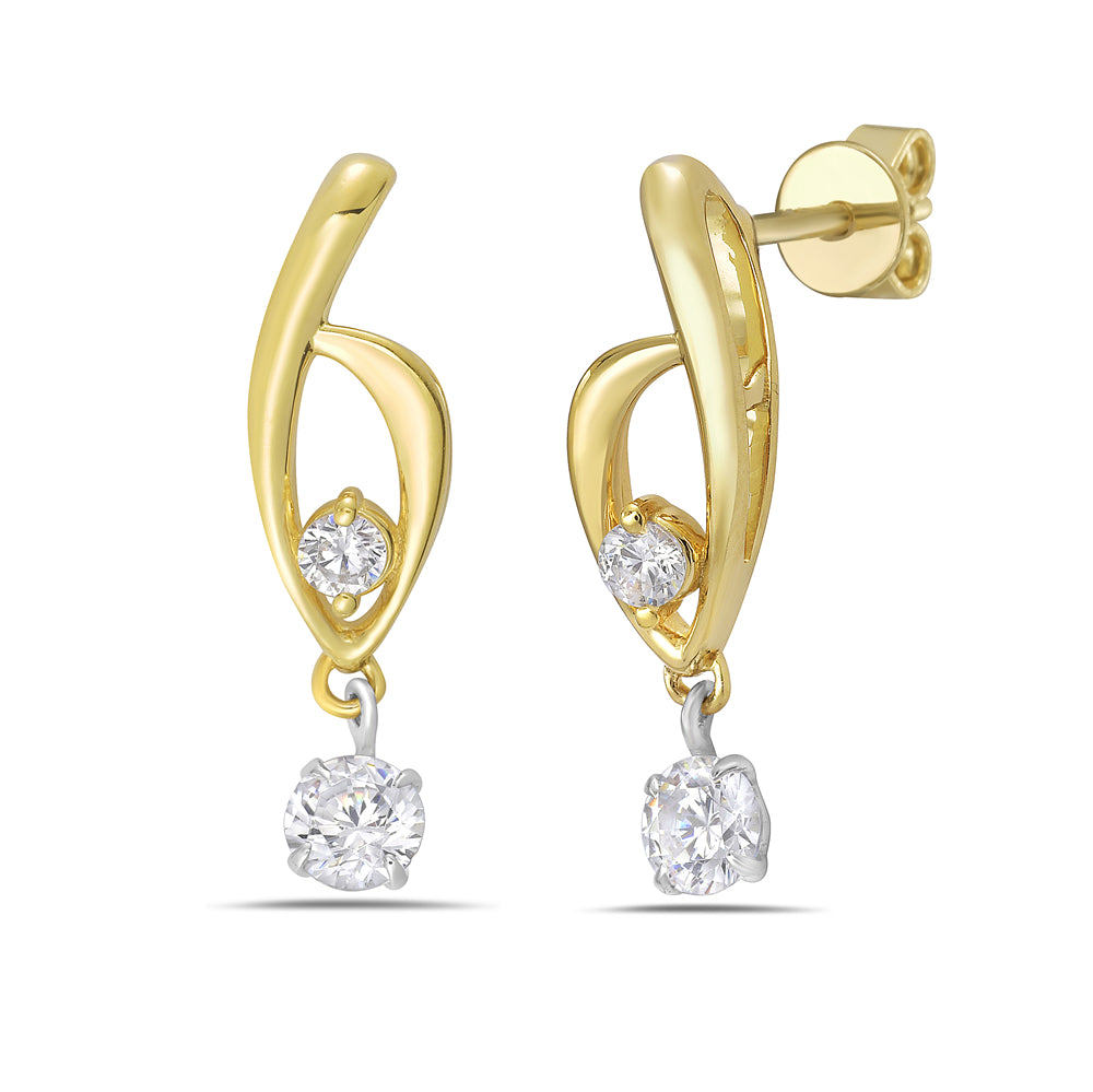 14K earrings with 4 diamonds 0.50ct tw 5.5