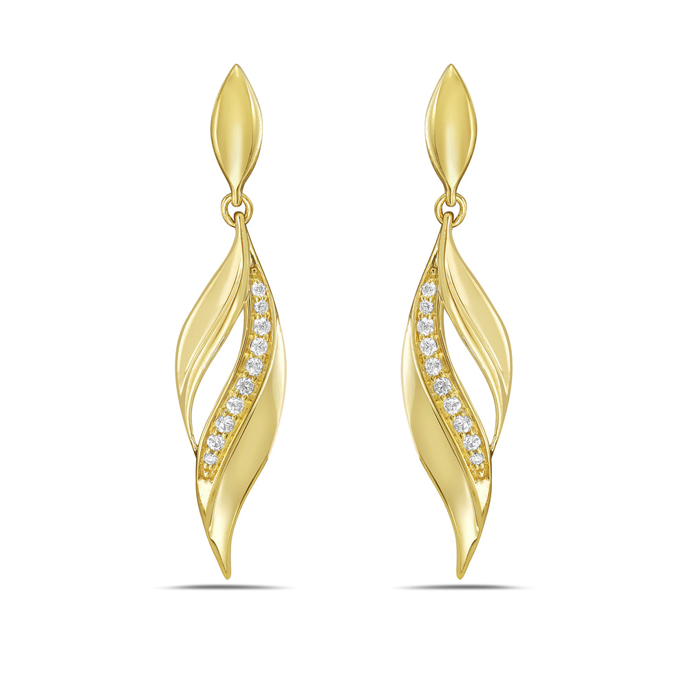 14k earrings with 20 diamonds 0.13ct tw 5.5