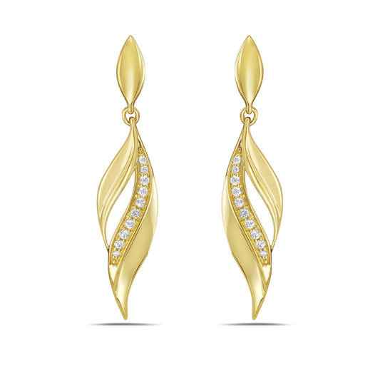 14k earrings with 20 diamonds 0.13ct tw 5.5