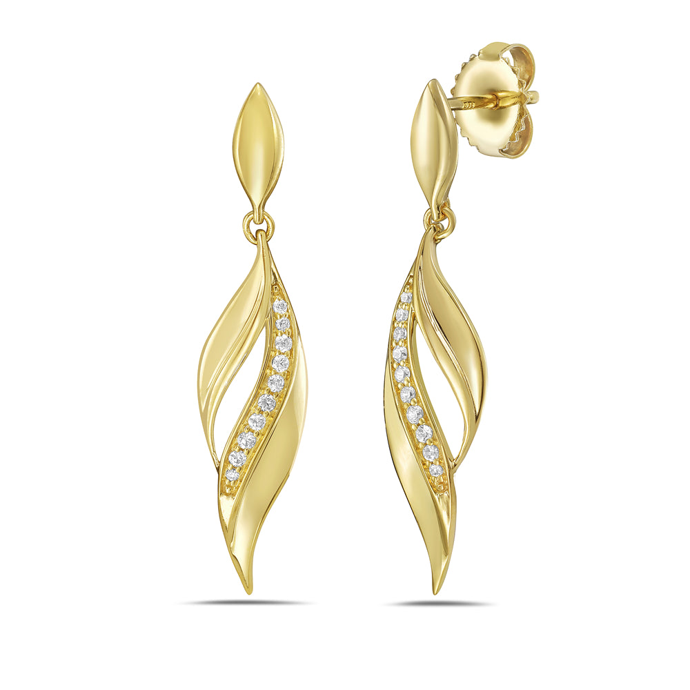 14k earrings with 20 diamonds 0.13ct tw 5.5