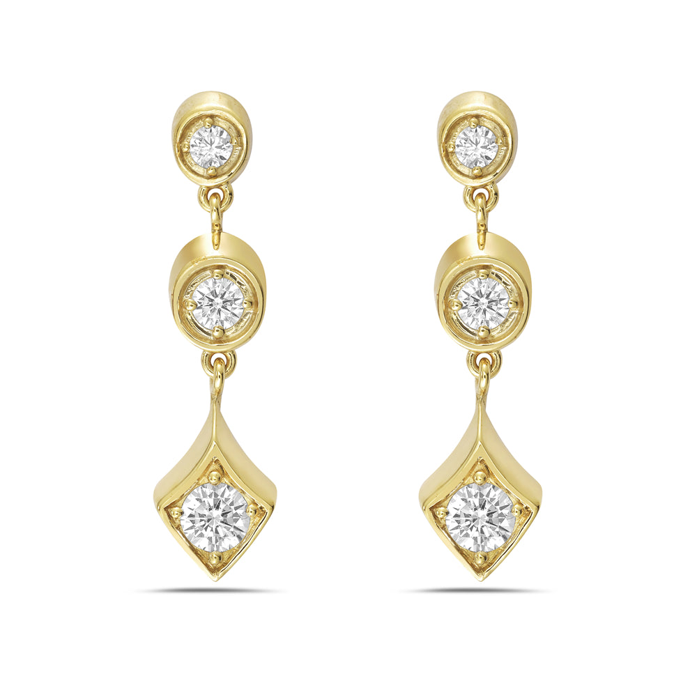 14k earrings with 6 diamonds 0.50ct tw 5.5