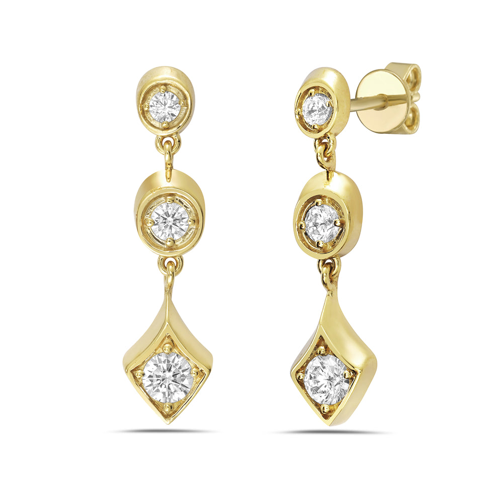 14k earrings with 6 diamonds 0.50ct tw 5.5