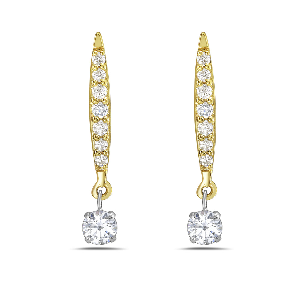 14K drop earrings with 16 diamonds 0.50ct tw 5.5