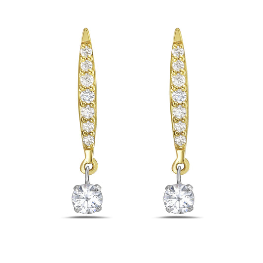 14K drop earrings with 16 diamonds 0.50ct tw 5.5