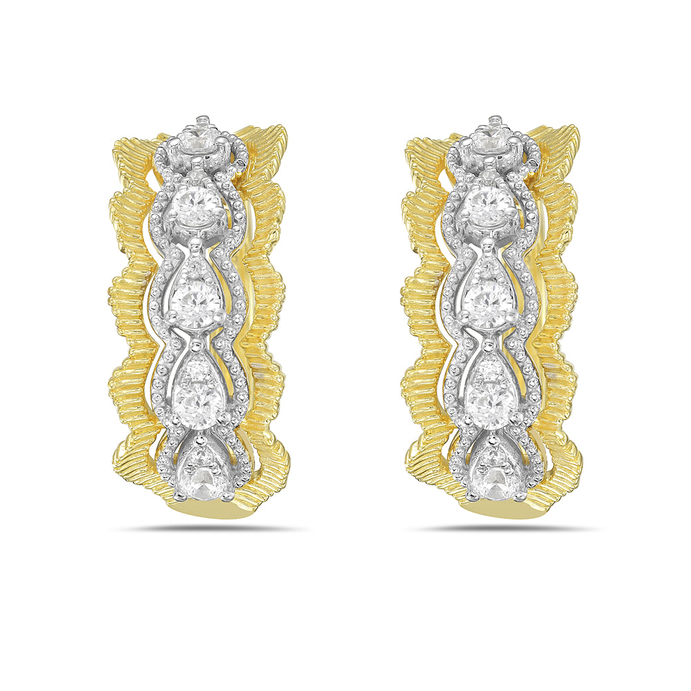 14KY earrings with round diamonds 0.45ct tw 5.5