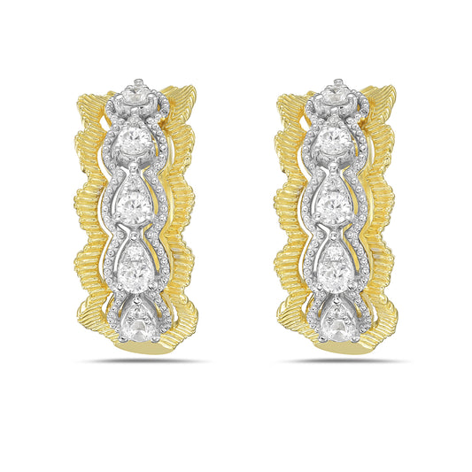 14KY earrings with round diamonds 0.45ct tw 5.5
