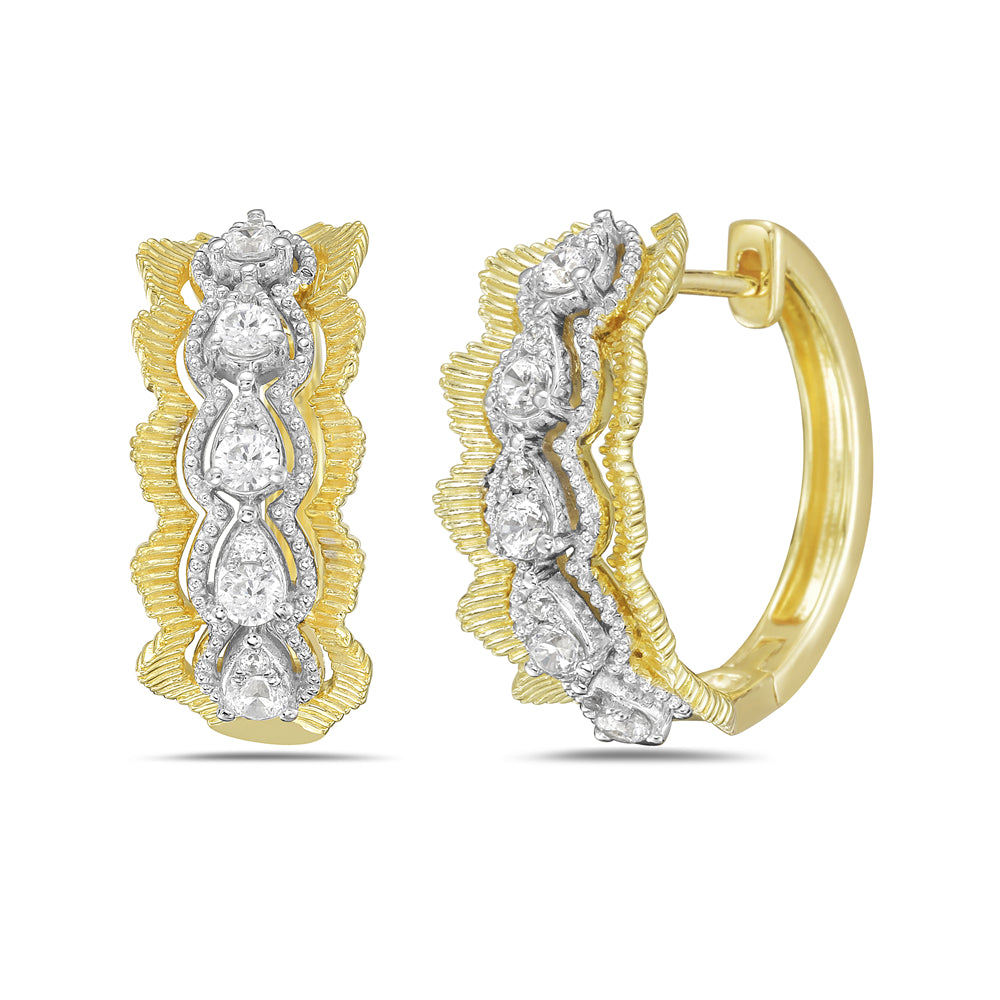 14KY earrings with round diamonds 0.45ct tw 5.5