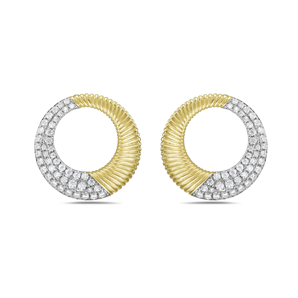 14KY earrings with 88 round diamonds 0.40ct tw 5.5