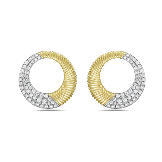14KY earrings with 88 round diamonds 0.40ct tw 5.5
