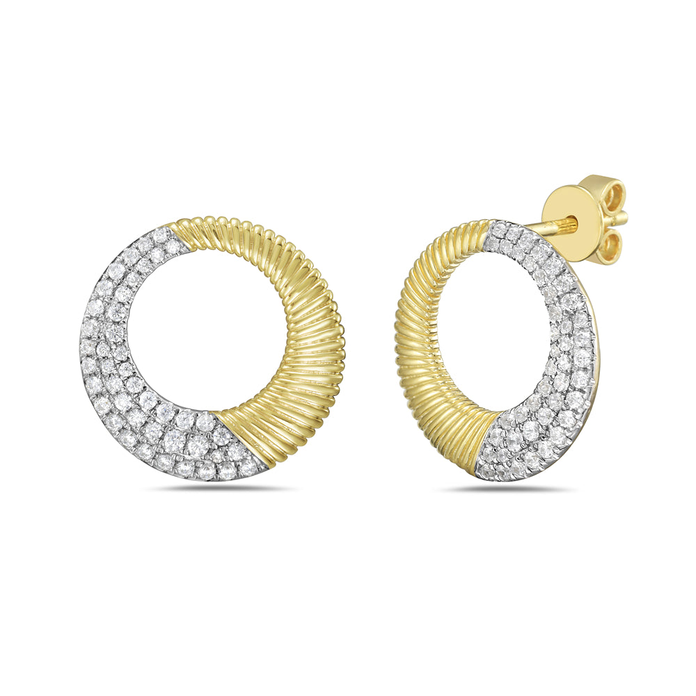 14KY earrings with 88 round diamonds 0.40ct tw 5.5