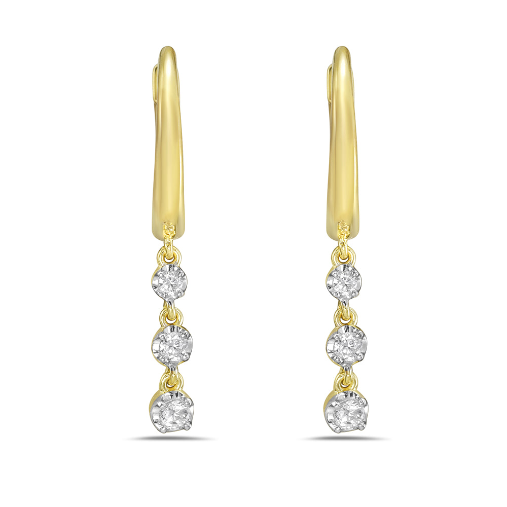 14Ky drop earring with 6 diamonds 0.18ct tw 5.5