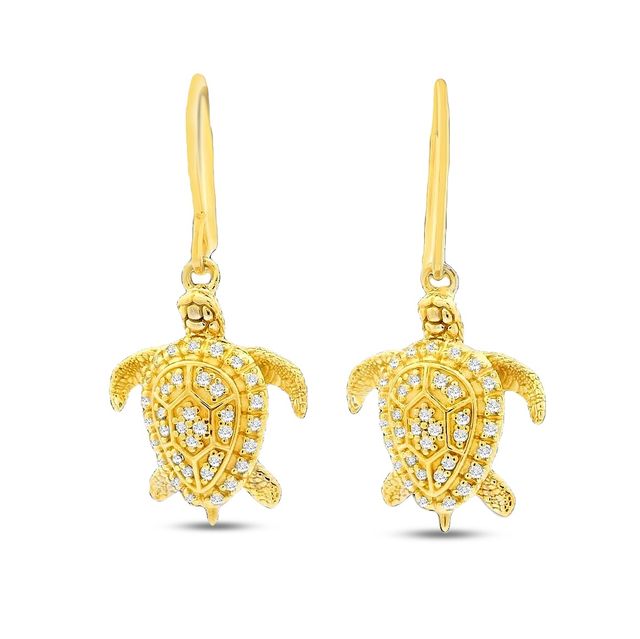 20mm x 11mm Sterling silver and gold plate turtle earrings