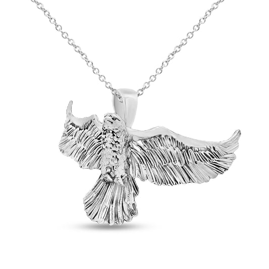 Sterling silver inflight Osprey pendant