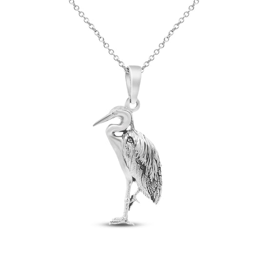 Sterling silver Blue Heron pendant