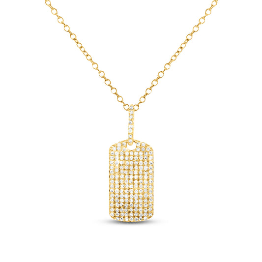 13x8mm 14K pendant with 153 diamonds 0.26ct. on 18 inch cable chain