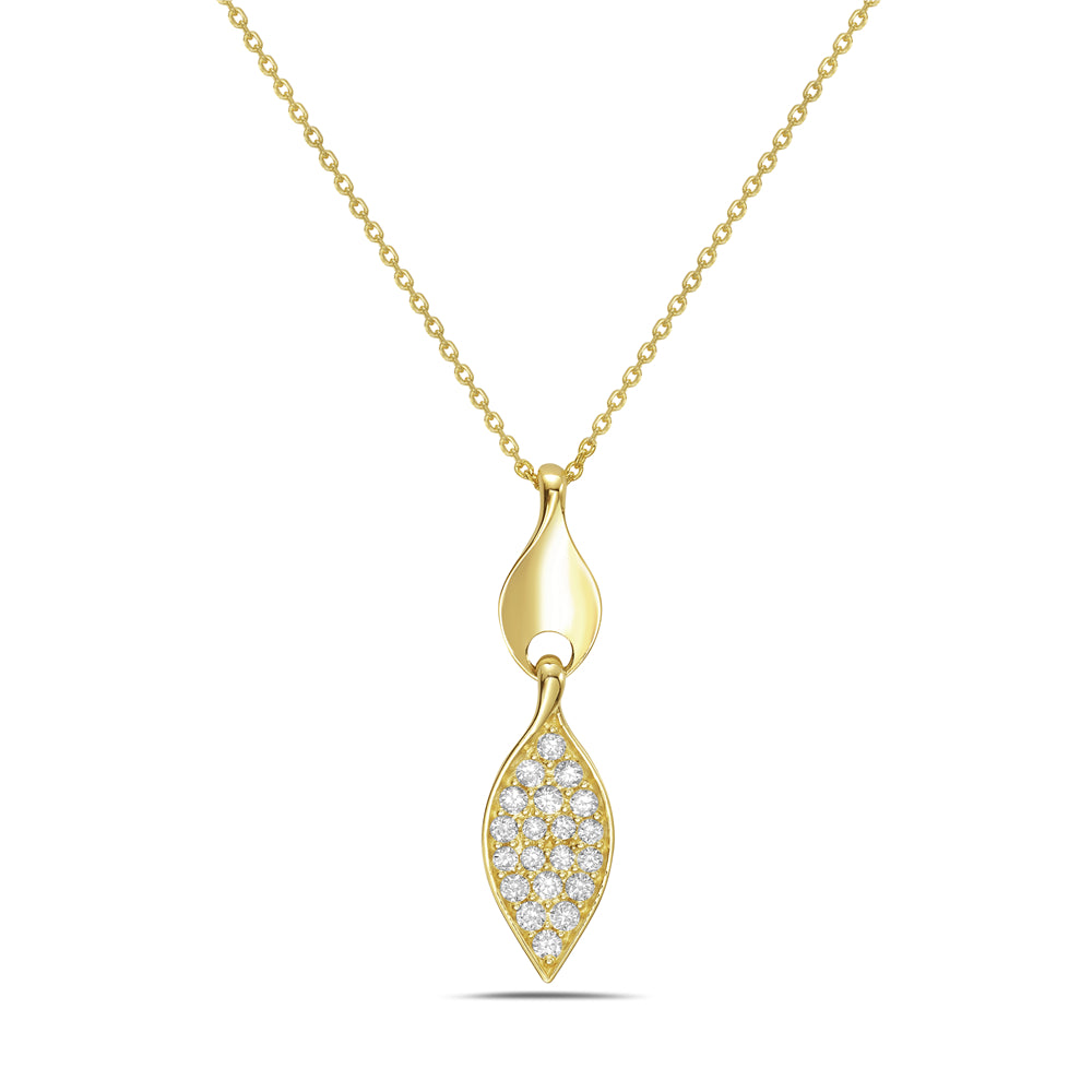 14KY drop diamond necklace 0.13ct tw on 18 inch chain 5.5