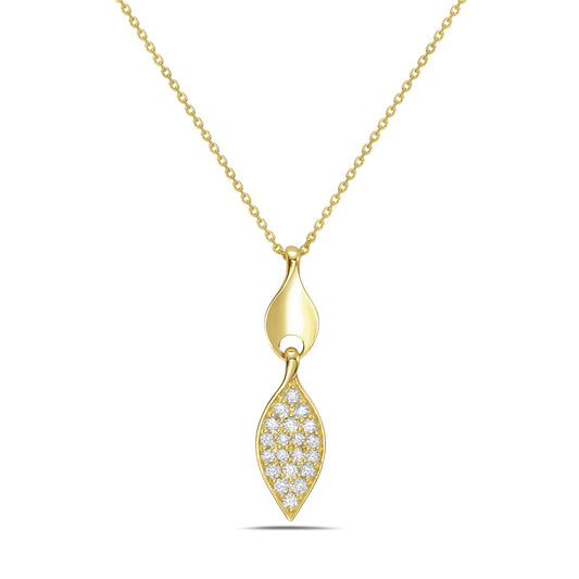 14KY drop diamond necklace 0.13ct tw on 18 inch chain 5.5