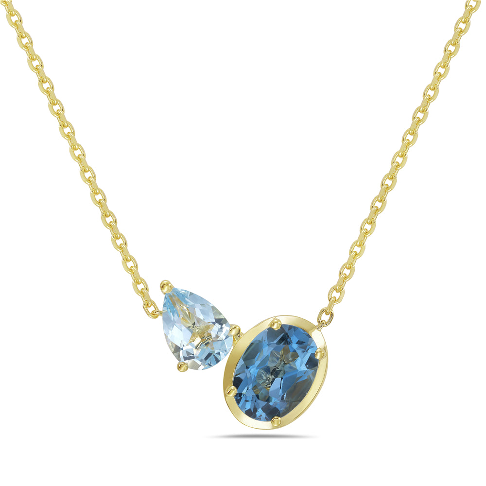 14KY necklace with two colored topaz stones2.27ct tw 5.5