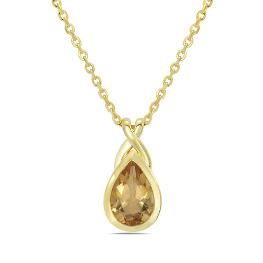 14KY necklace with 1 citrine 1.15ct tw 5.5