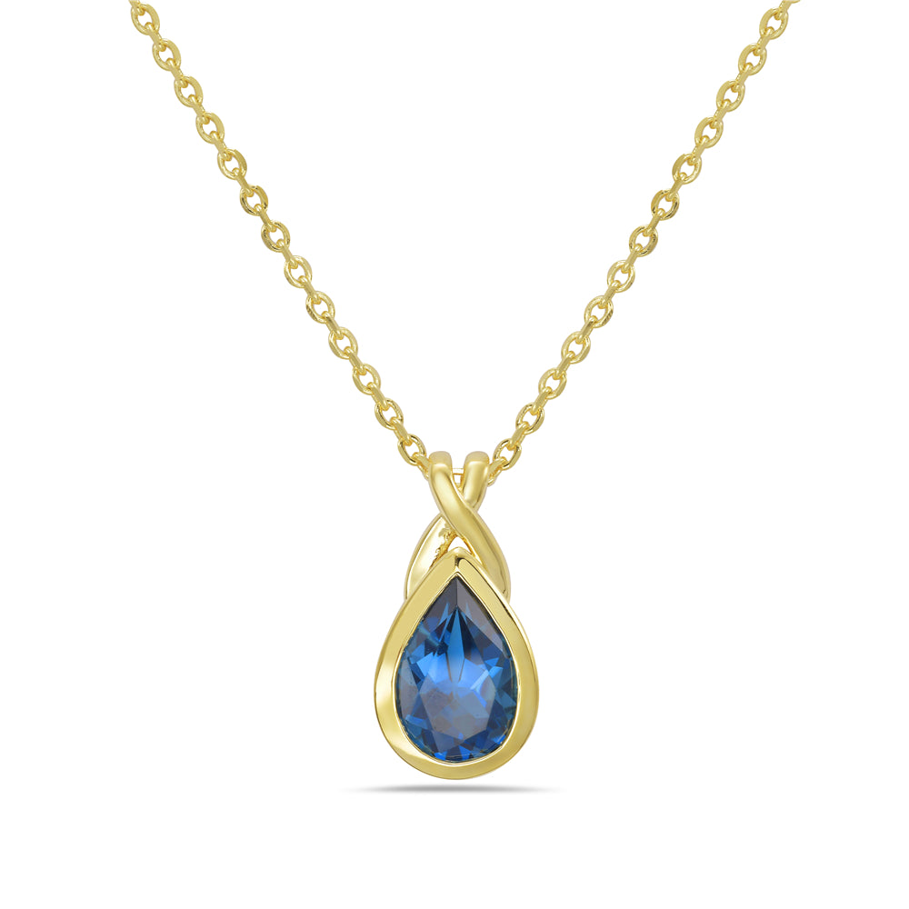 14KY drop necklace with a London blue topaz 1.55ct tw 5.5