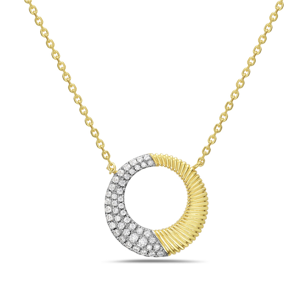 14KY circular necklace with 44 round diamonds 0.27ct tw 5.5