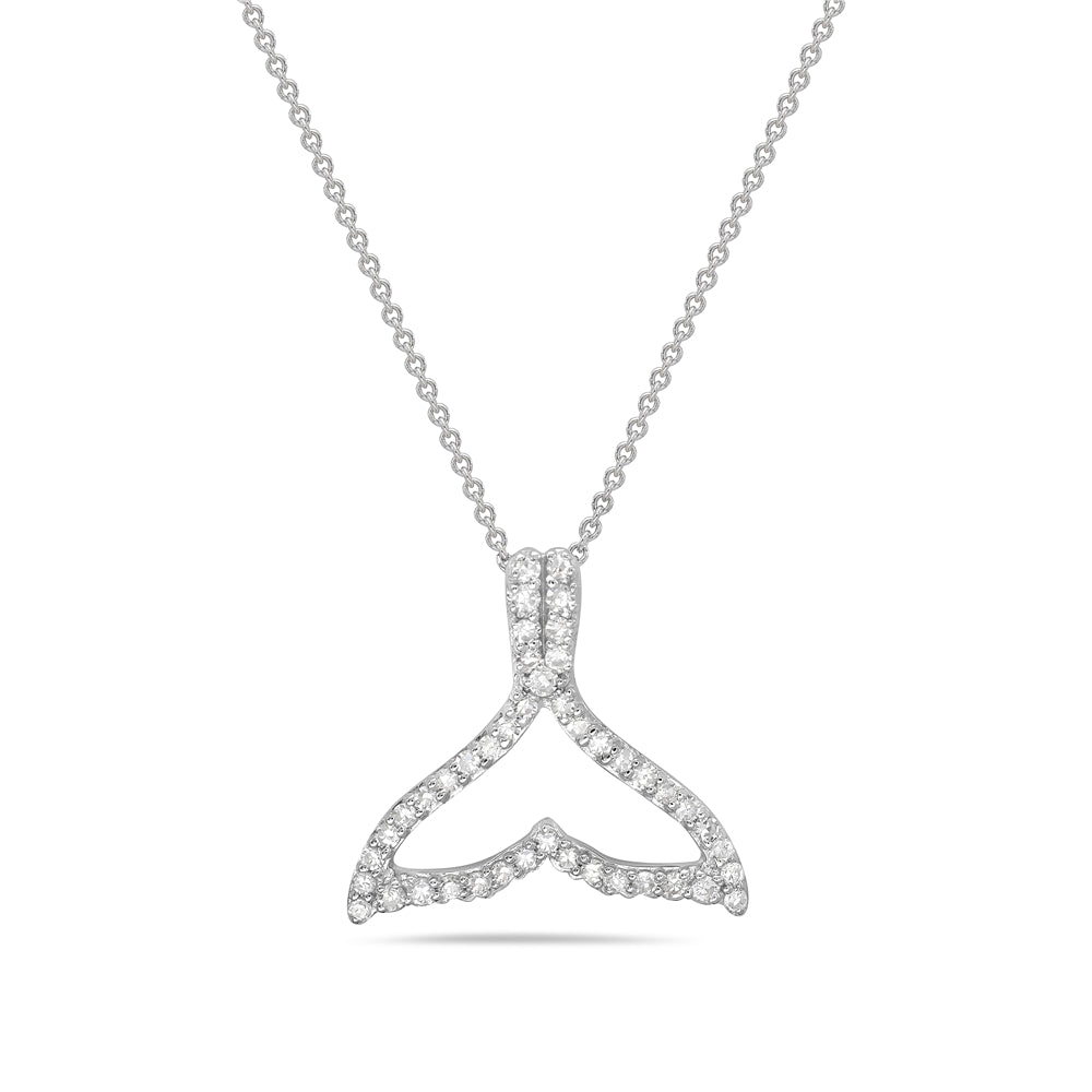 Gold & Diamond Whale Tail Pendant