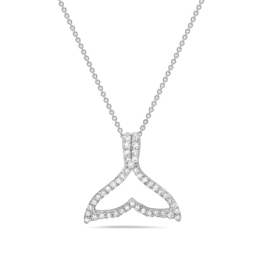 Gold & Diamond Whale Tail Pendant