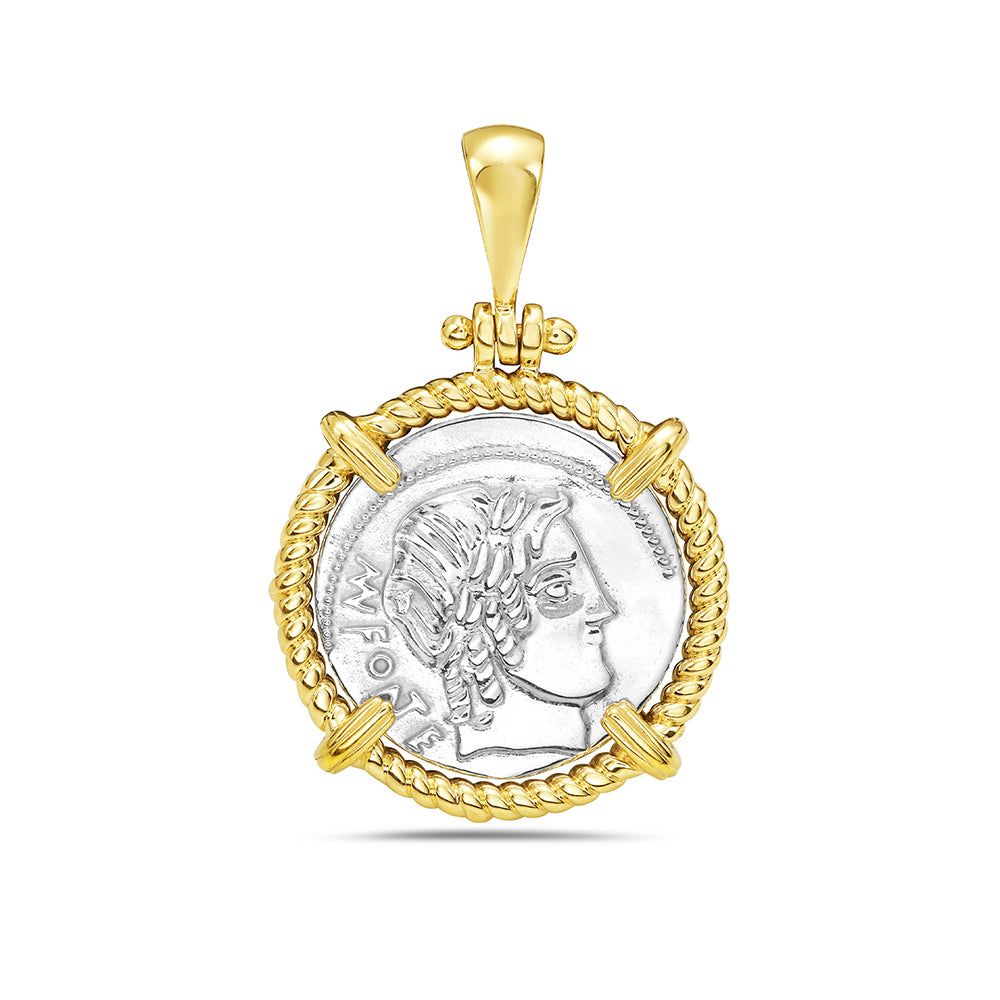 Sterling Silver Roman Emperor Coin Pendant