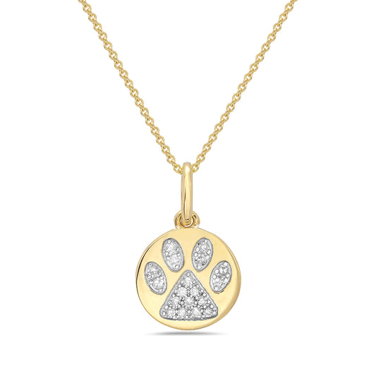Dog Paw Disk Pendant