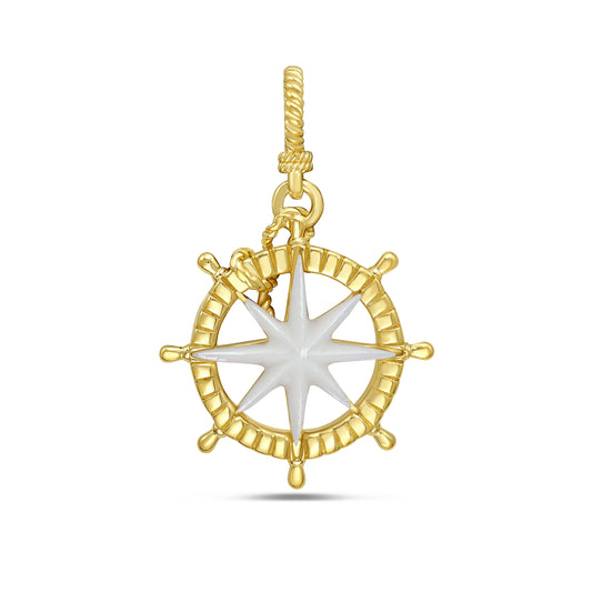 "Charting a Course" Ship's Wheel & Compass Pendant