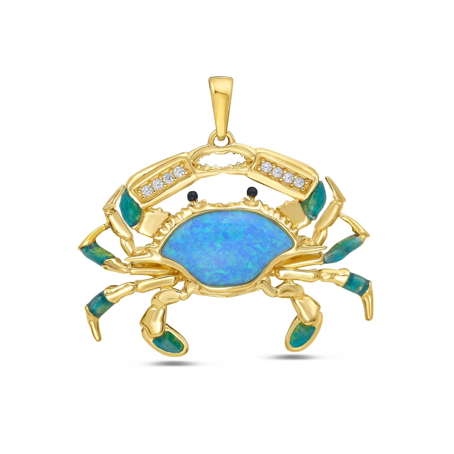 The Happy Crab Pendant in Gold Plated Sterling Silver