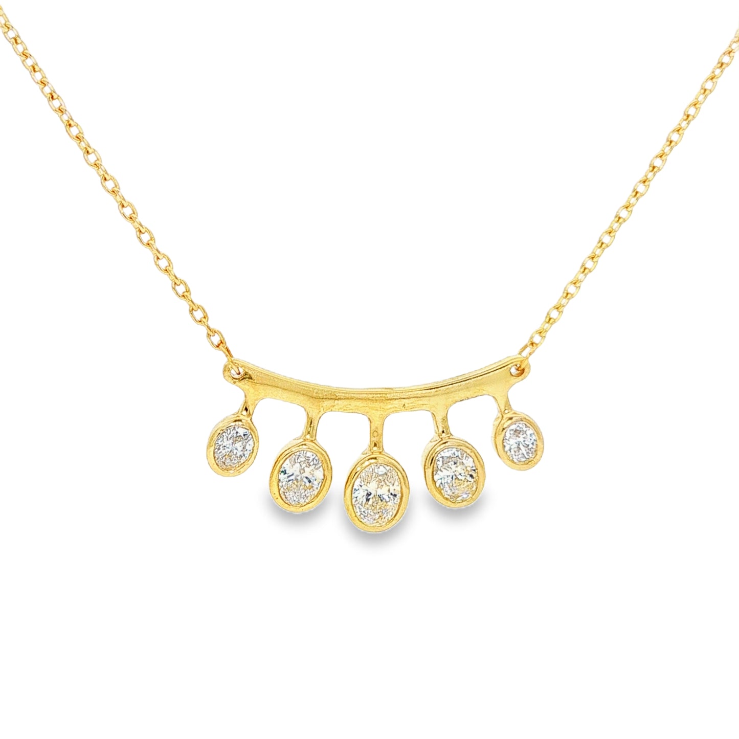 5 Diamond Drop Necklace in 14K Gold