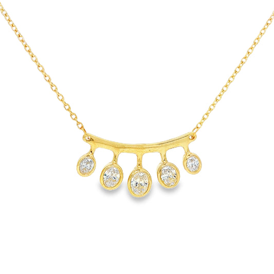 5 Diamond Drop Necklace in 14K Gold