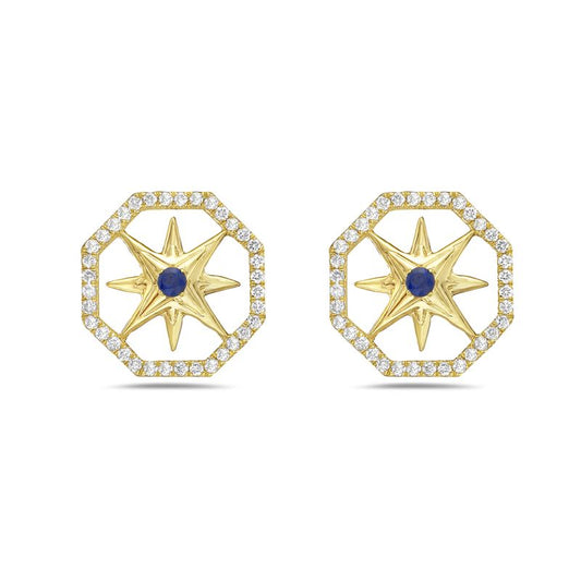 Octagonal Compass Earrings