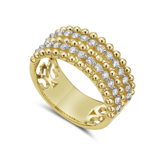 14K BAND WITH 28 DIAMONDS 0.51CT