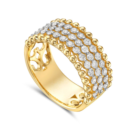 14K BAND WITH 41 DIAMONDS 0.75CT