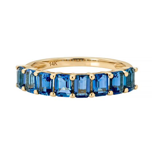 14k 4mm blue topaz ring