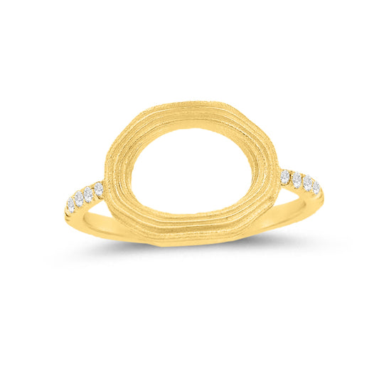 14k open mrq design ring with 12 diamonds 0.12ct