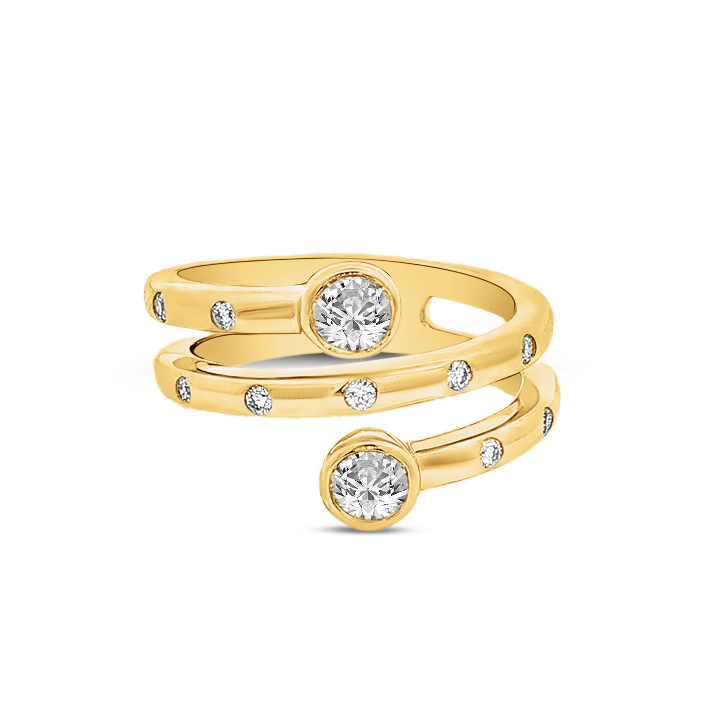 14k open design ring with 11 round diamonds 0.615ct