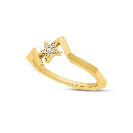 14k cluster ring with 6 round diamonds 0.03ct