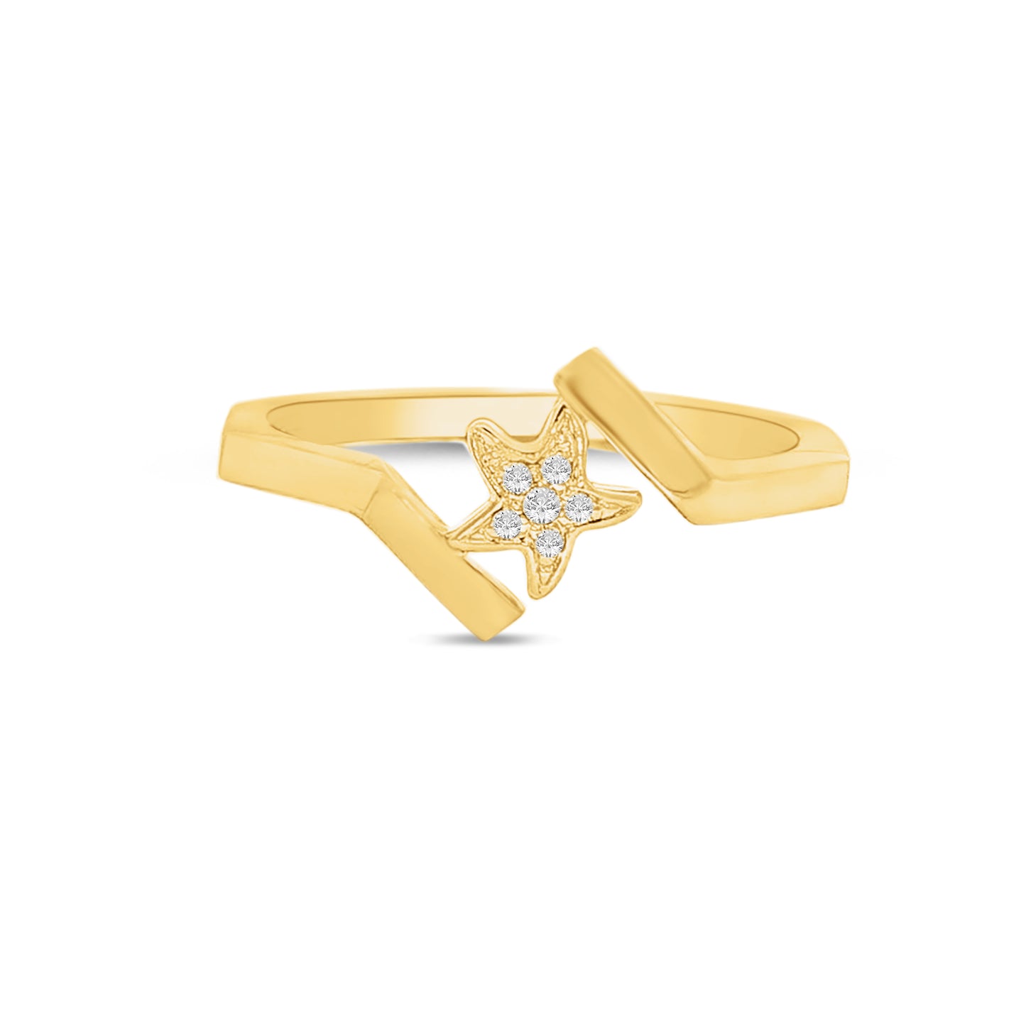 14k cluster ring with 6 round diamonds 0.03ct
