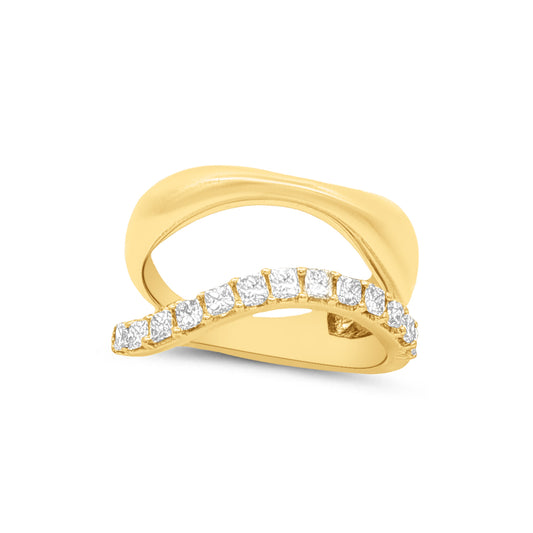 14k 21mm Diamond ring 13 round princess cut Diamonds 0.63ct