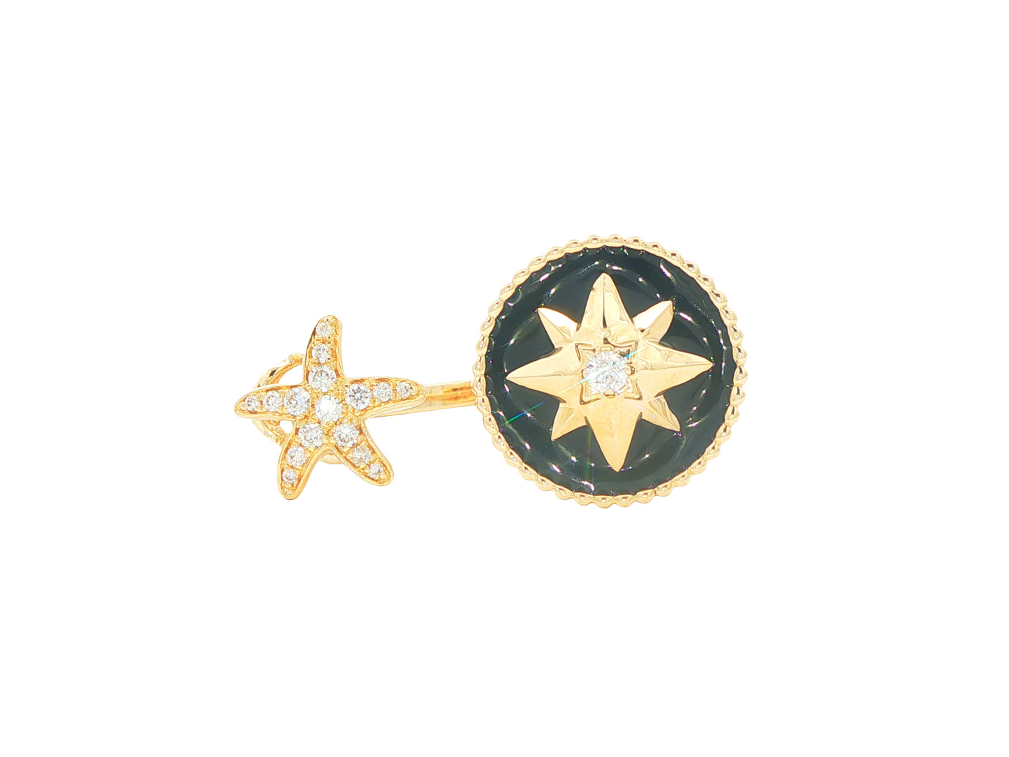 14K Compass & Starfish Ring