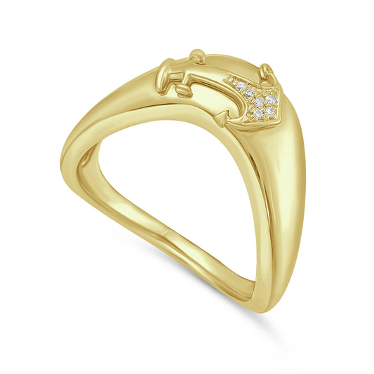 14k 7mm anchor ring