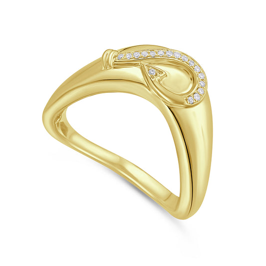 14k 7mm fish hook ring
