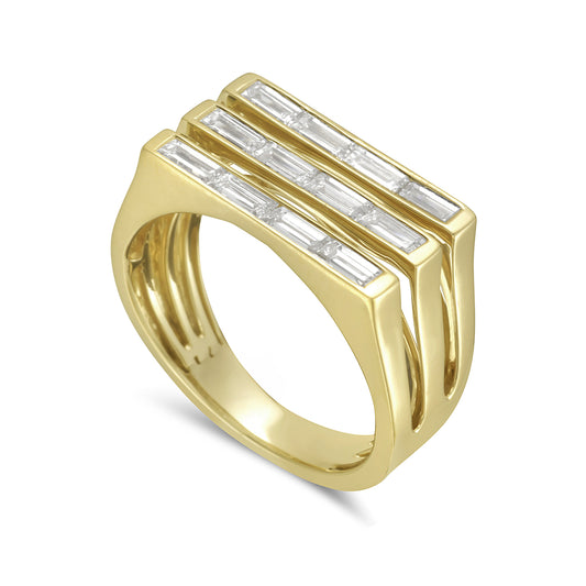 14k 9mm band with 12 baguette diamonds 1.18ct size 7