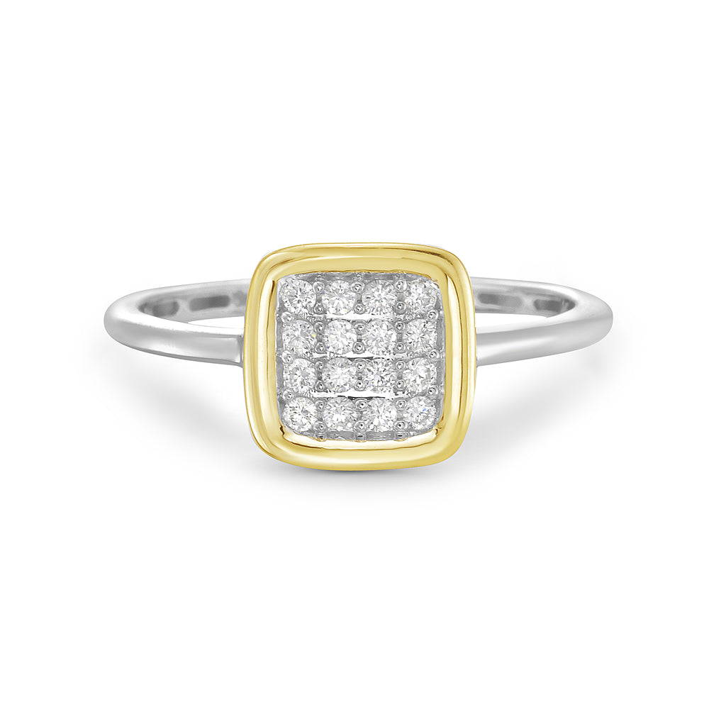 14K two tone diamond ring 0.16ct tw 5.5