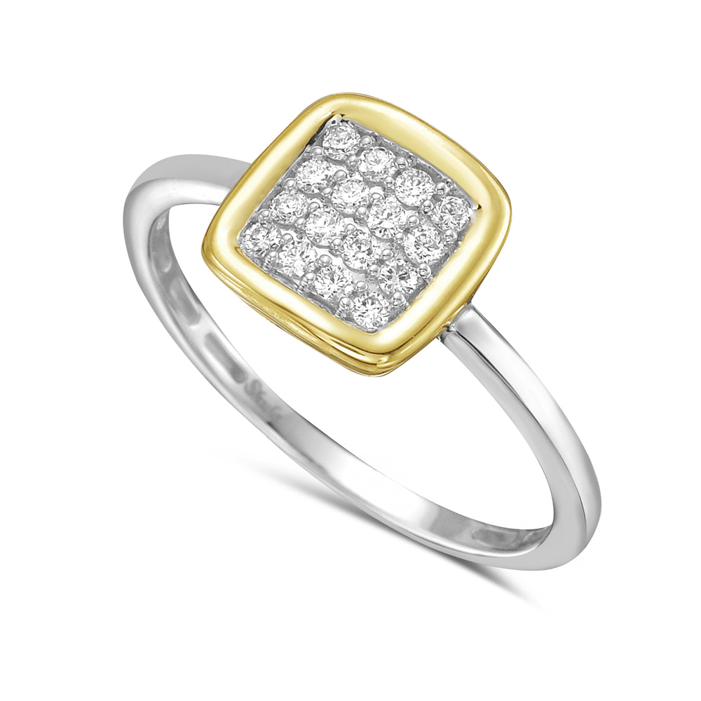 14K two tone diamond ring 0.16ct tw 5.5