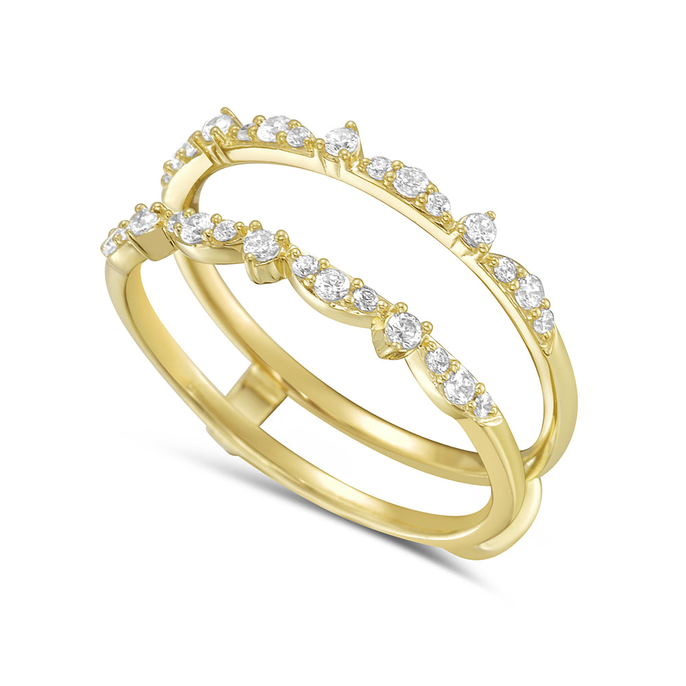 Two Row Diamond & Gold Ring